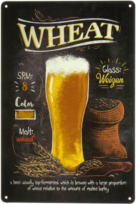 Пиво Пшеничне / Wheat Beer (ms-003034) Металева табличка - 20x30см