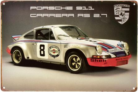 Porsche 911 Carrera RS 2.7 (ms-003220) Металлическая табличка - 20x30см