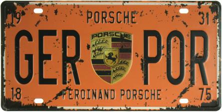 Porsche (GER POR) (ms-001155) Металева табличка - 15x30см