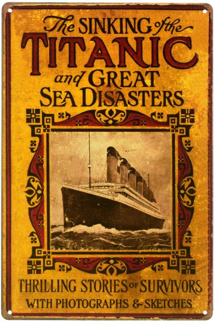 Потопление Титаника И Большие Морские Катастрофы (ms-00683) Металлическая табличка - 20x30см