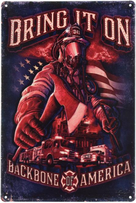 Пожежник (Backbone Of America) (ms-00534) Металева табличка - 20x30см