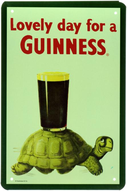 Прекрасный День Для Гиннесс (Черепаха) / Lovely Day For A Guinness (Turtle) (ms-00803) Металлическая табличка - 20x30см