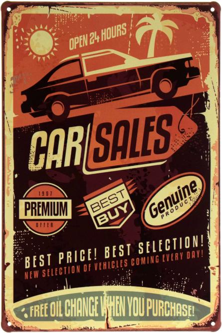 Продажа Автомобилей / Car Sales (ms-002257) Металлическая табличка - 20x30см