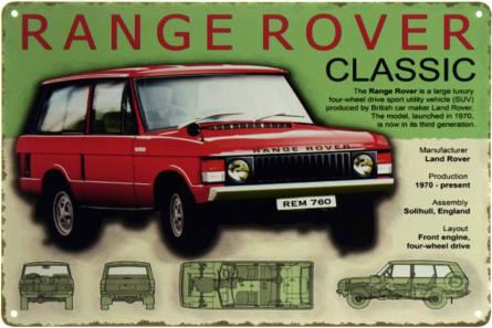 Range Rover Classic (ms-002730) Металлическая табличка - 20x30см