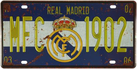 Реал Мадрид / Real Madrid (MFC 1902) (ms-001149) Металлическая табличка - 15x30см