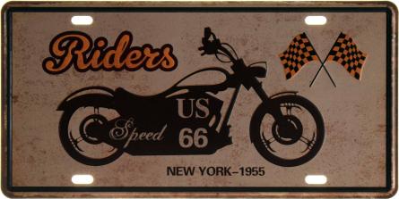 Riders Speed US 66 (New York 1955) (ms-002611) Металлическая табличка - 15x30см