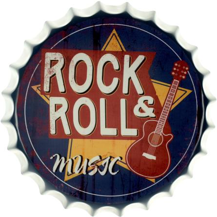 Rock And Roll (Music) (ms-001708) Металева табличка - 35см (кришка)