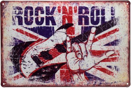 Рок-н-ролл / Rock’n’Roll (Union Jack) (ms-00494) Металлическая табличка - 20x30см