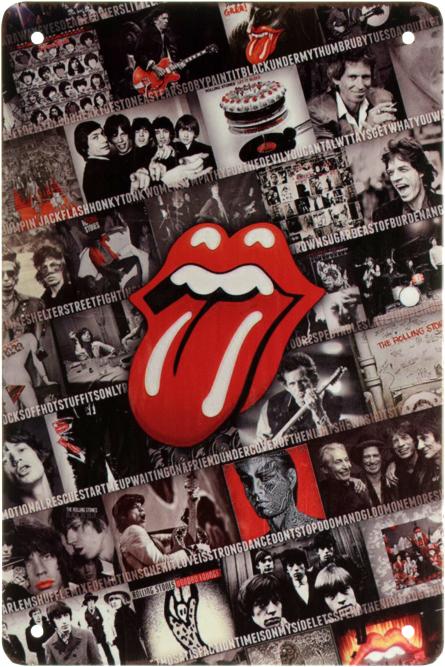 The Rolling Stones (Коллаж) (ms-001917) Металлическая табличка - 20x30см