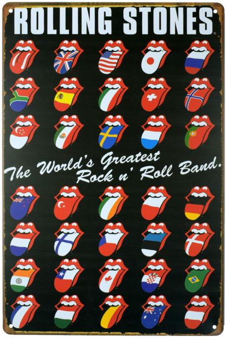 The Rolling Stones (Величайшая В Мире Рок-н-Ролльная Группа) (ms-00472) Металлическая табличка - 20x30см