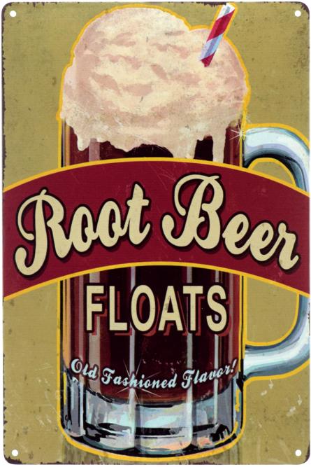 Root Beer (Floats) (ms-00713) Металлическая табличка - 20x30см