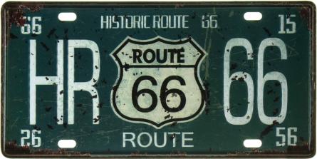 Route 66 (HR 66) (ms-002511) Металлическая табличка - 15x30см