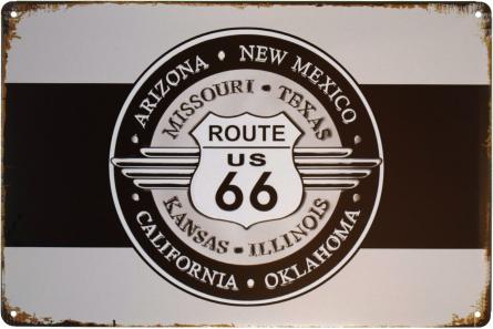 Route 66 (Штаты) (ms-001264) Металлическая табличка - 20x30см
