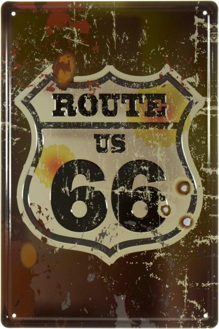 Route Us 66 (ms-002352) Металлическая табличка - 20x30см