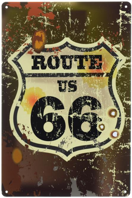 Route Us 66 (ms-00925) Металлическая табличка - 20x30см