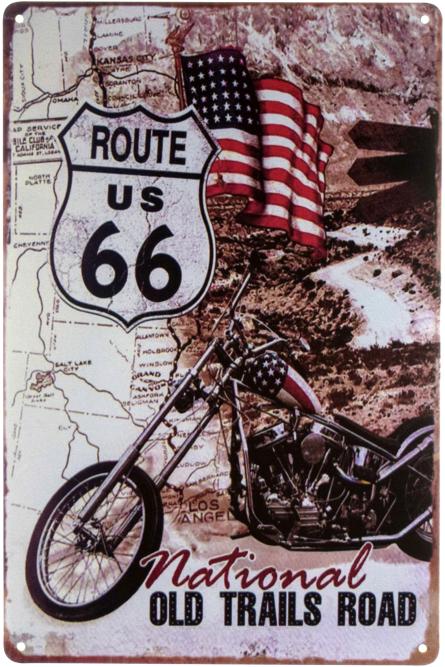Route Us 66 (National Old Trails Road) (ms-003044) Металева табличка - 20x30см