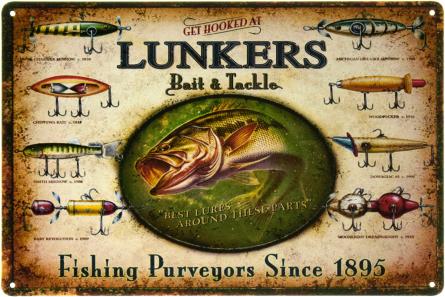Рибальські Господарства З 1895 Року / Fishing Purveyors Since 1895 (ms-002448) Металева табличка - 20x30см