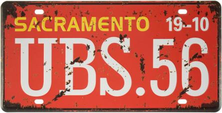 Сакраменто / Sacramento (UBS.56) (ms-001555) Металева табличка - 15x30см