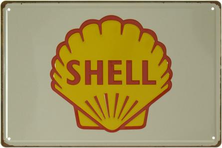 Shell (Белый Фон) (ms-002524) Металлическая табличка - 20x30см