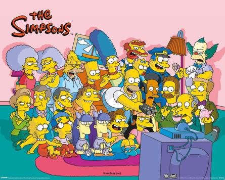 Симпсоны (Диванная Группа) / The Simpsons (Couch Group) (ps-001794) Постер/Плакат - Мини (40x50см)