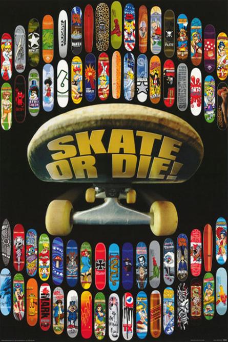 Скейтборды (Катайся Или Умри) / Skate or Die (ps-00178) Постер/Плакат - Стандартный (61x91.5см)
