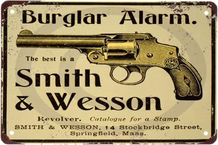 Smith & Wesson (Burglar Alarm) (ms-003176) Металлическая табличка - 20x30см