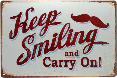 Барбершоп (Зберігай Посмішку І Продовжуй) / Barber Shop (Keep Smiling And Carry On) (ms-00598) Металева табличка - 20x30см
