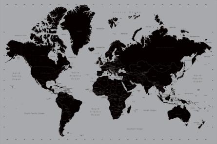 Современная Карта Мира / World Map (Contemporary) (ps-001786) Постер/Плакат - Стандартный (61x91.5см)