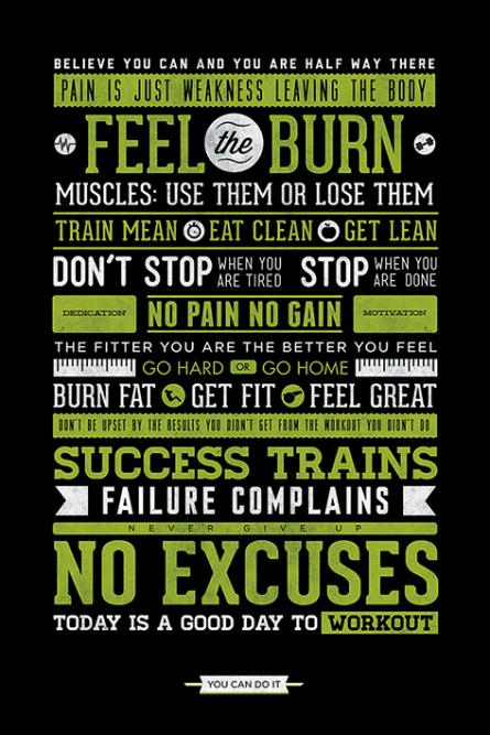 Спортивна Мотивація / Gym Motivational (ps-00298) Постер/Плакат - Стандартний (61x91.5см)
