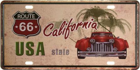 США Калифорния (Трасса 66) / USA California (Route 66) (ms-001869) Металлическая табличка - 15x30см