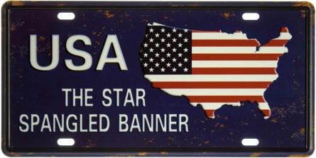 США Зоряний Прапор / USA The Star Spangled Banner (ms-002947) Металева табличка - 15x30см