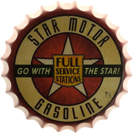 Star Motor Gasoline (Go With The Star!) (ms-002922) Металлическая табличка - 35см (кришка)