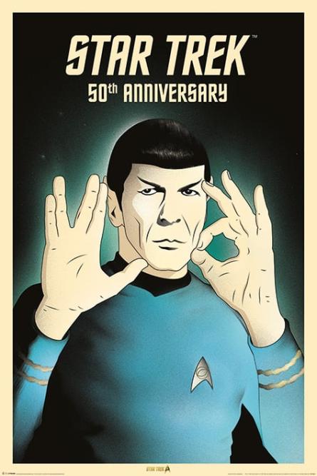 Зоряний Шлях / Star Trek 50th Anniversary (Spock 5-0) (ps-0076) Постер/Плакат - Стандартний (61x91.5см)