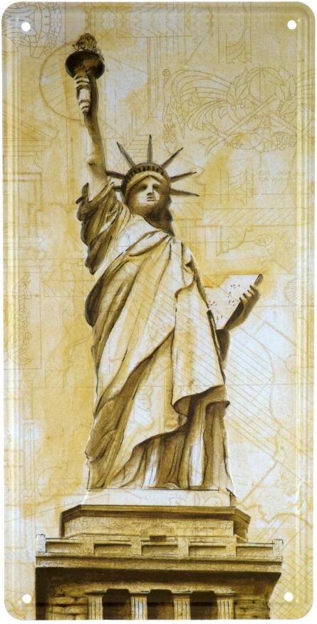 Статуя Cвободы / Statue Of Liberty (ms-001226) Металлическая табличка - 15x30см