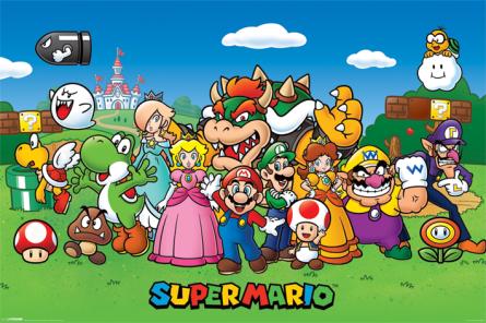 Супер Марио (Персонажи) / Super Mario (Characters) (ps-001785) Постер/Плакат - Стандартный (61x91.5см)