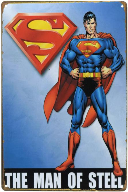 Супермен (Человек Из Стали) / Superman (The Man of Steel) (ms-00629) Металлическая табличка - 20x30см