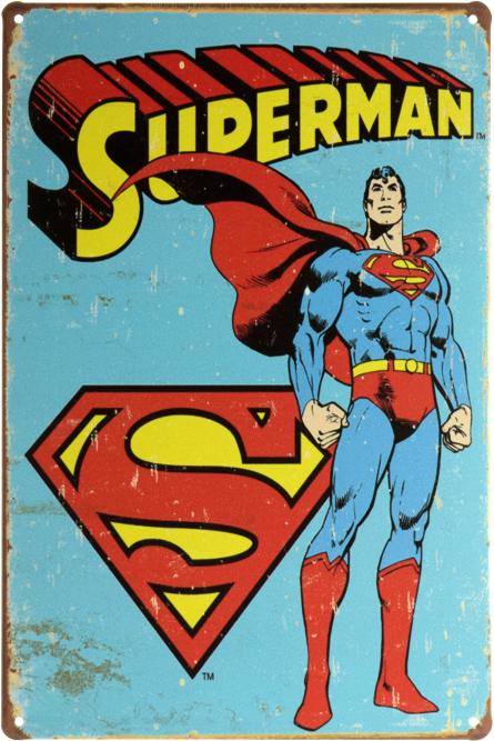 Супермен (DC Comics) (ms-001397) Металлическая табличка - 20x30см