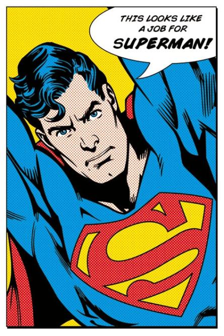 Супермен / Superman (Looks Like A Job For) (ps-00118) Постер/Плакат - Стандартный (61x91.5см)