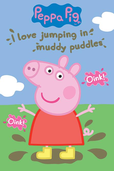 Свинка Пеппа (Грязная Лужа) / Peppa Pig (Muddy Puddles) (ps-00269) Постер/Плакат - Стандартный (61x91.5см)