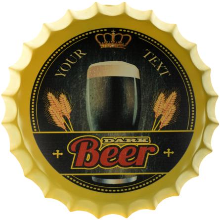 Темное Пиво / Dark Beer (ms-001687) Металлическая табличка - 35см (кришка)