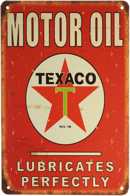 Texaco Motor Oil (Red) (ms-001310) Металлическая табличка - 20x30см