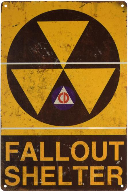 Убежище От Радиоактивных Осадков / Fallout Shelter (ms-001242) Металлическая табличка - 20x30см
