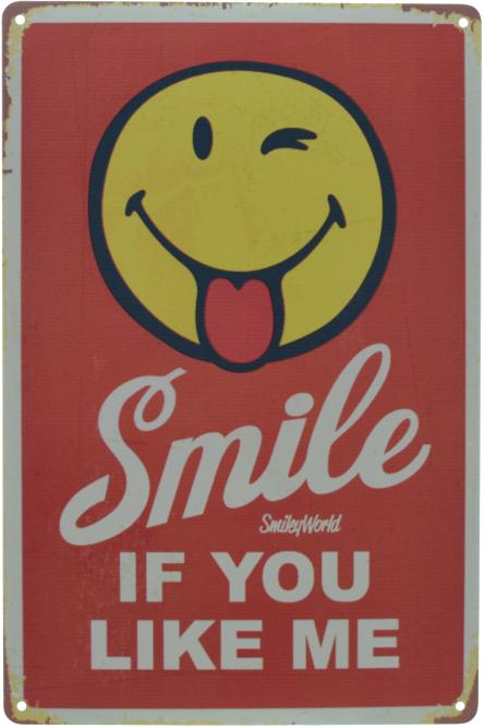 Улыбнись, Если Я Тебе Нравлюсь / Smile if You Like Me (ms-00949) Металлическая табличка - 20x30см