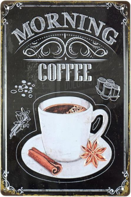 Утренний Кофе / Morning Coffee (ms-001551) Металлическая табличка - 20x30см