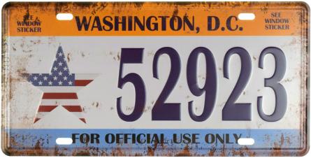 Вашингтон / Washington (52923) (ms-001123) Металлическая табличка - 15x30см