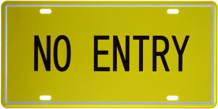Въезд Запрещен / No Entry (ms-002938) Металлическая табличка - 15x30см