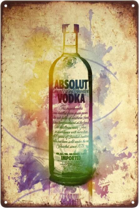 Горілка Абсолют / Absolut Vodka (ms-003031) Металева табличка - 20x30см