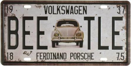 Volkswagen (BEETLE) (ms-001178) Металева табличка - 15x30см
