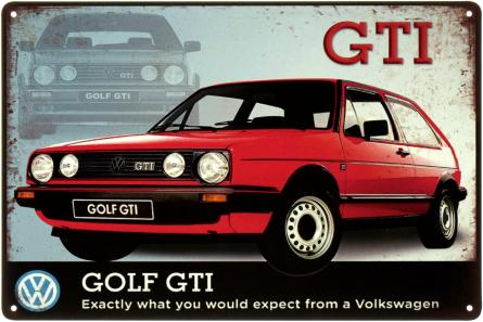 Volkswagen Golf GTI (ms-003221) Металлическая табличка - 20x30см