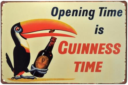 Час Відкриття - Час Гіннес / Opening Time Is Guinness Time (ms-00883) Металева табличка - 20x30см